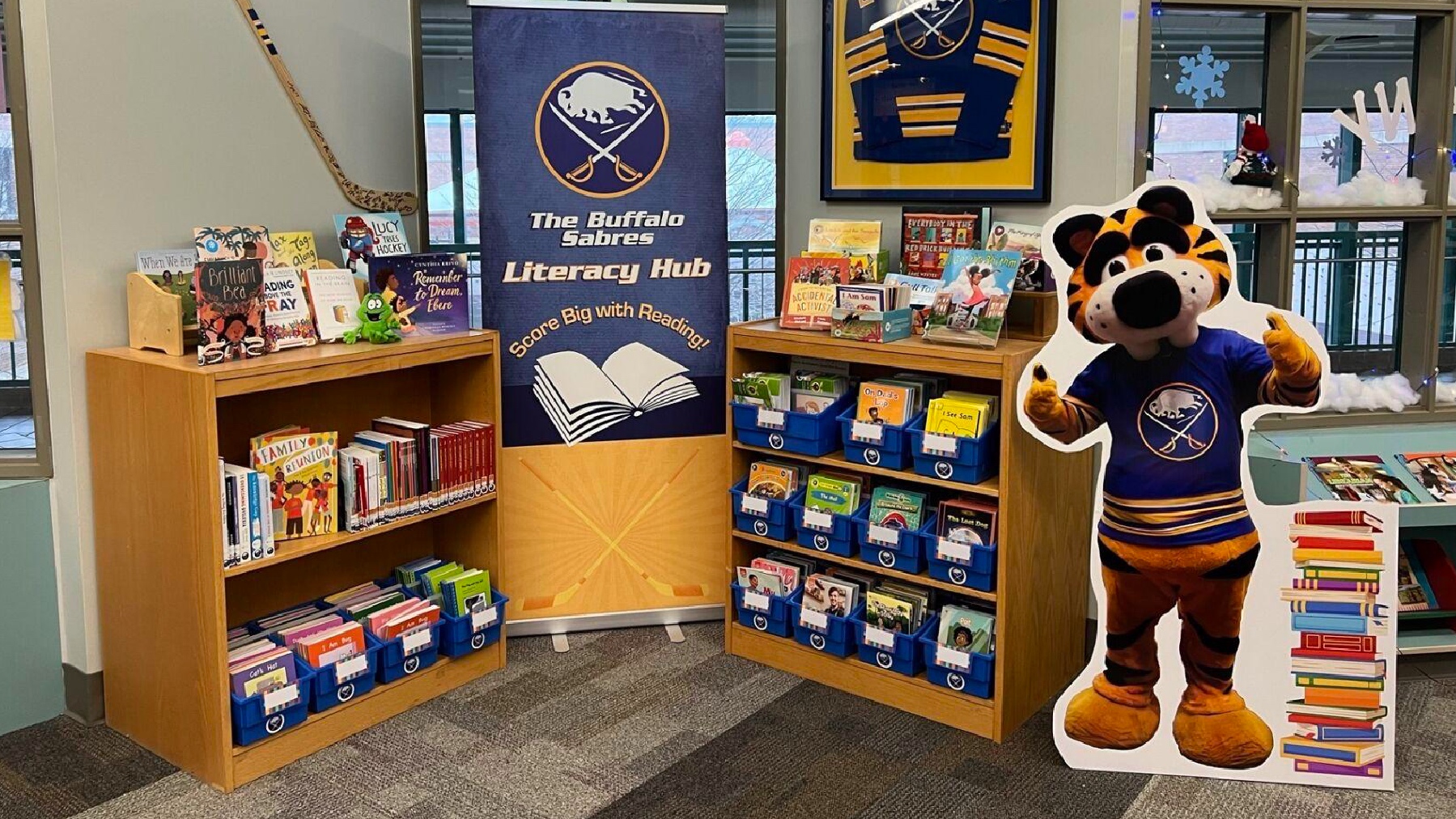 BUFFALO SABRES FOUNDATION JOINS WNY LITERACY INITIATIVE & DONATES LITERACY HUBS TO SCHOOLS Image